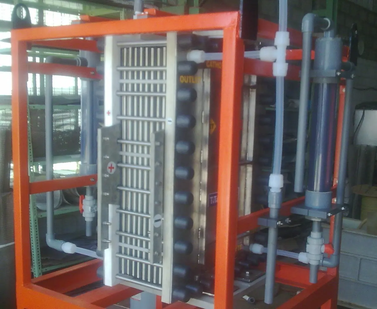 Membrane electrolyser for pilot plant trial in pharma and fine chemical synthesis.